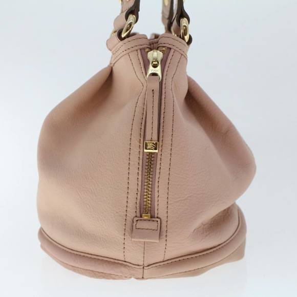BURBERRY Blue Label Hand Bag Leather 2way Pink Auth bs7238 - Picture 4 of 16
